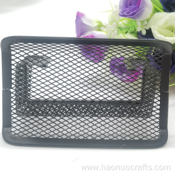 Creative office desktop metal wire mesh card holder